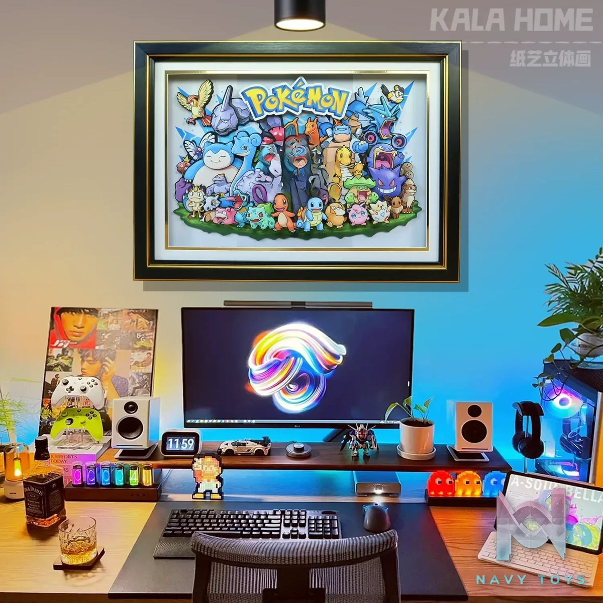 KALA HOME Studio – Pokémon Multiple Characters #04 3D Decorative Painting Pokémon