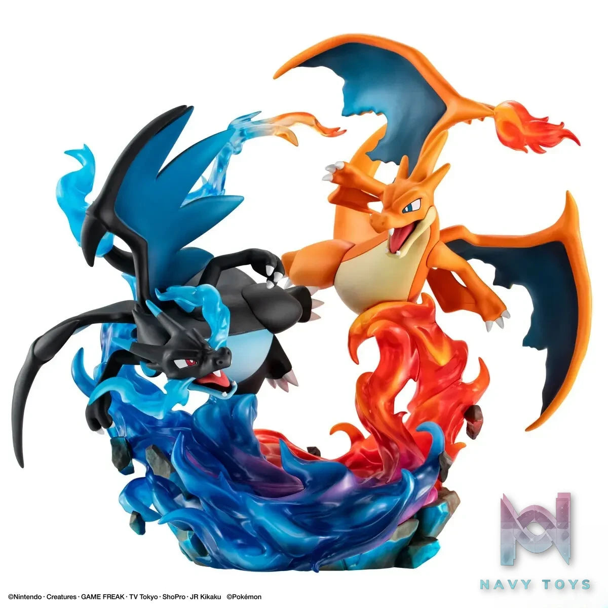 MegaHouse – G.E.M.EX Series Pokémon Mega Charizard X & Mega Charizard Y (Licensed)