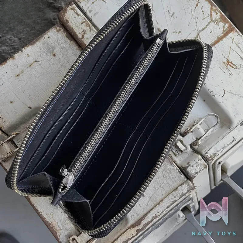 Raven Studio (silver jewelry) – Blue Cordovan Leather Multi-Card Slot Zipper Wallet Original