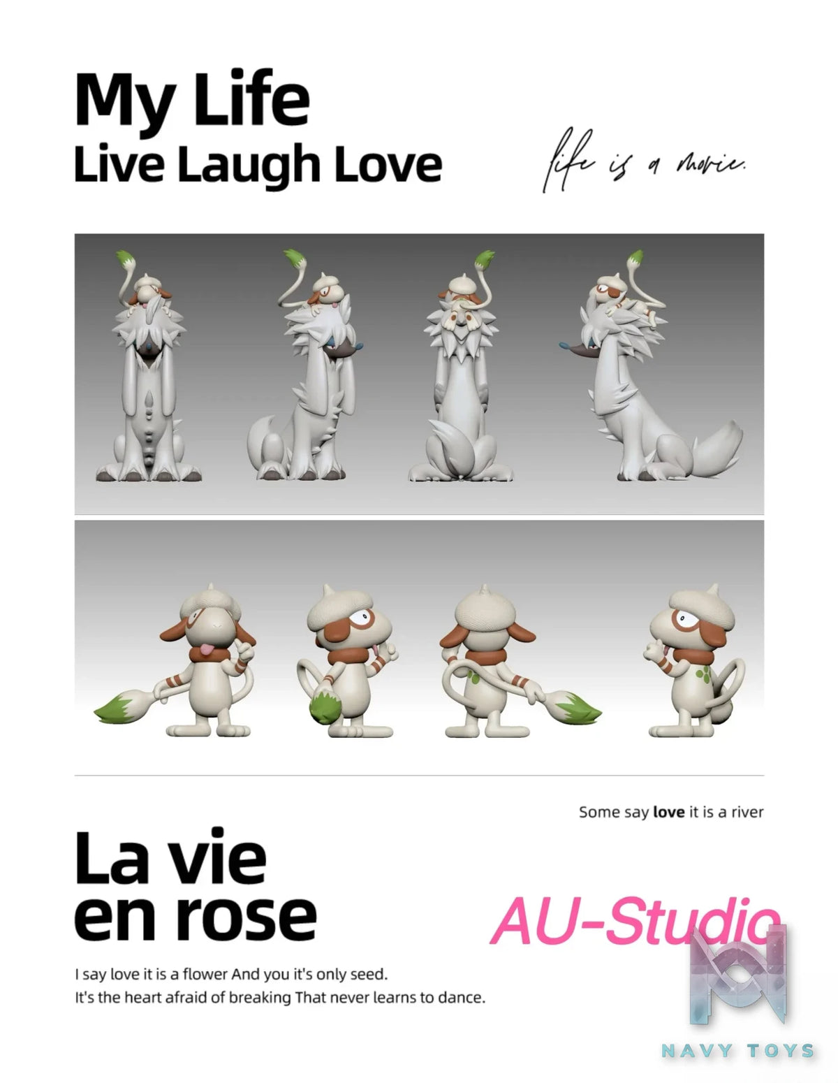 AU Studio – Pokémon Dog Illustration Series Houndoom & Smeargle & Fidough