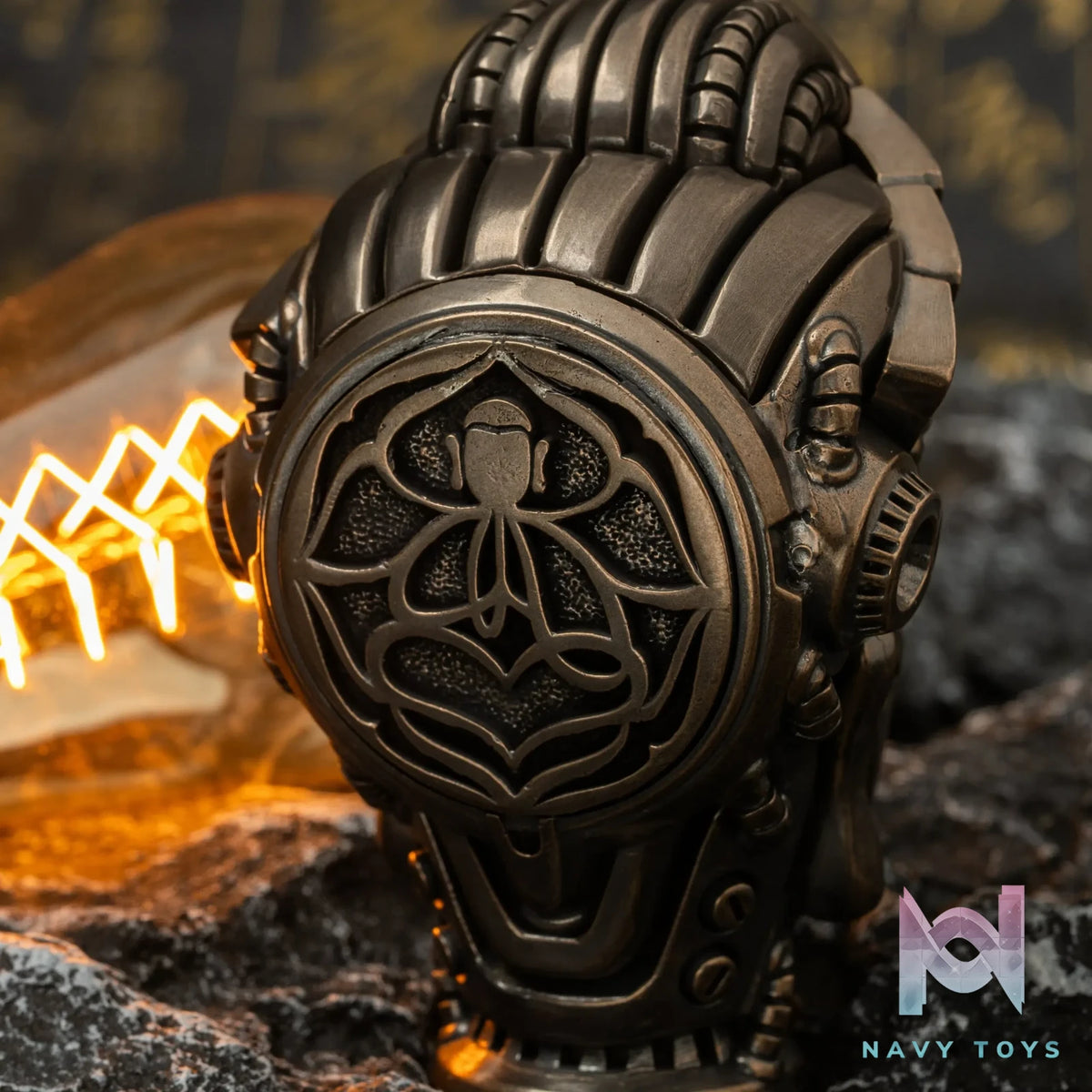 Raven Studio (silver jewelry) – Original “Mechanical Ascension” Bronze Buddha Head Incense Burner Ornament Original