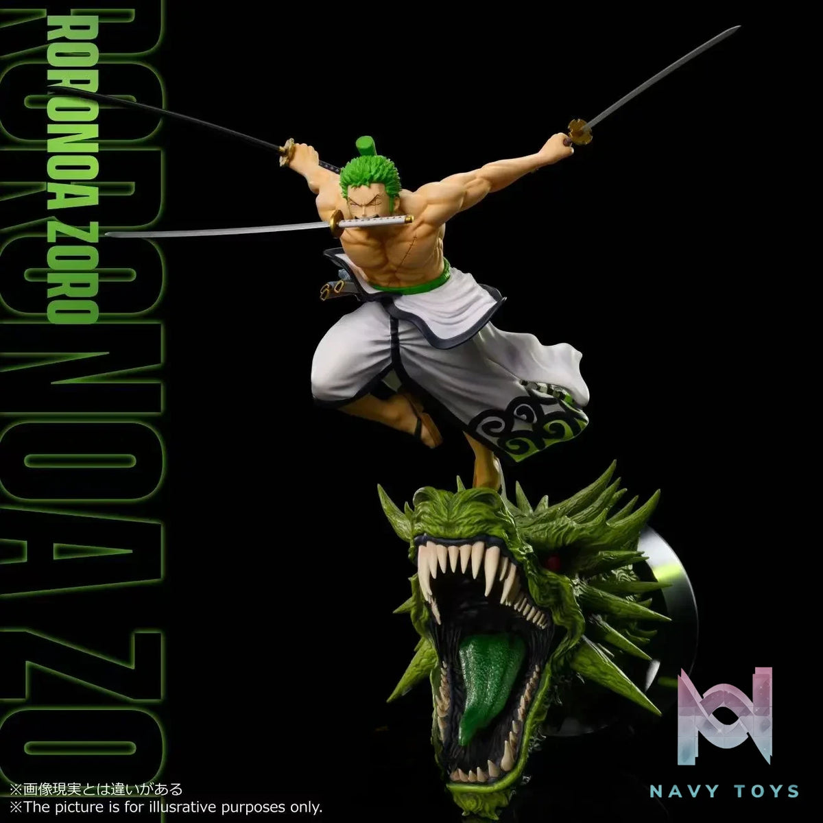 Espada Art Studio – One Piece Roronoa Zoro Wano Arc Three-Sword Style 1/8 Scale Wall Statue (Licensed)