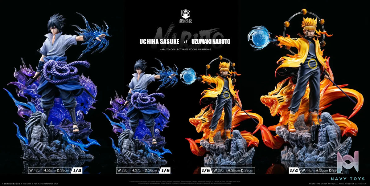 ATELIER DE KONOHA Studio – Naruto Light Sculpture Series Uzumaki Naruto & Uchiha Sasuke