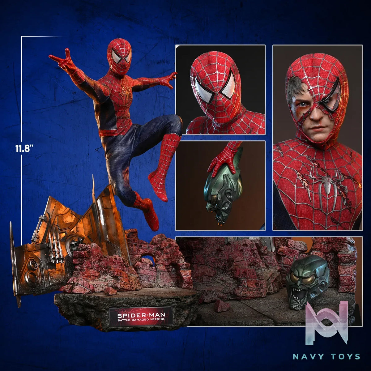 Hottoys – 1/6 Spider-Man Tobey Maguire Battle Damaged Version Action Figure MMS859 (Licensed)