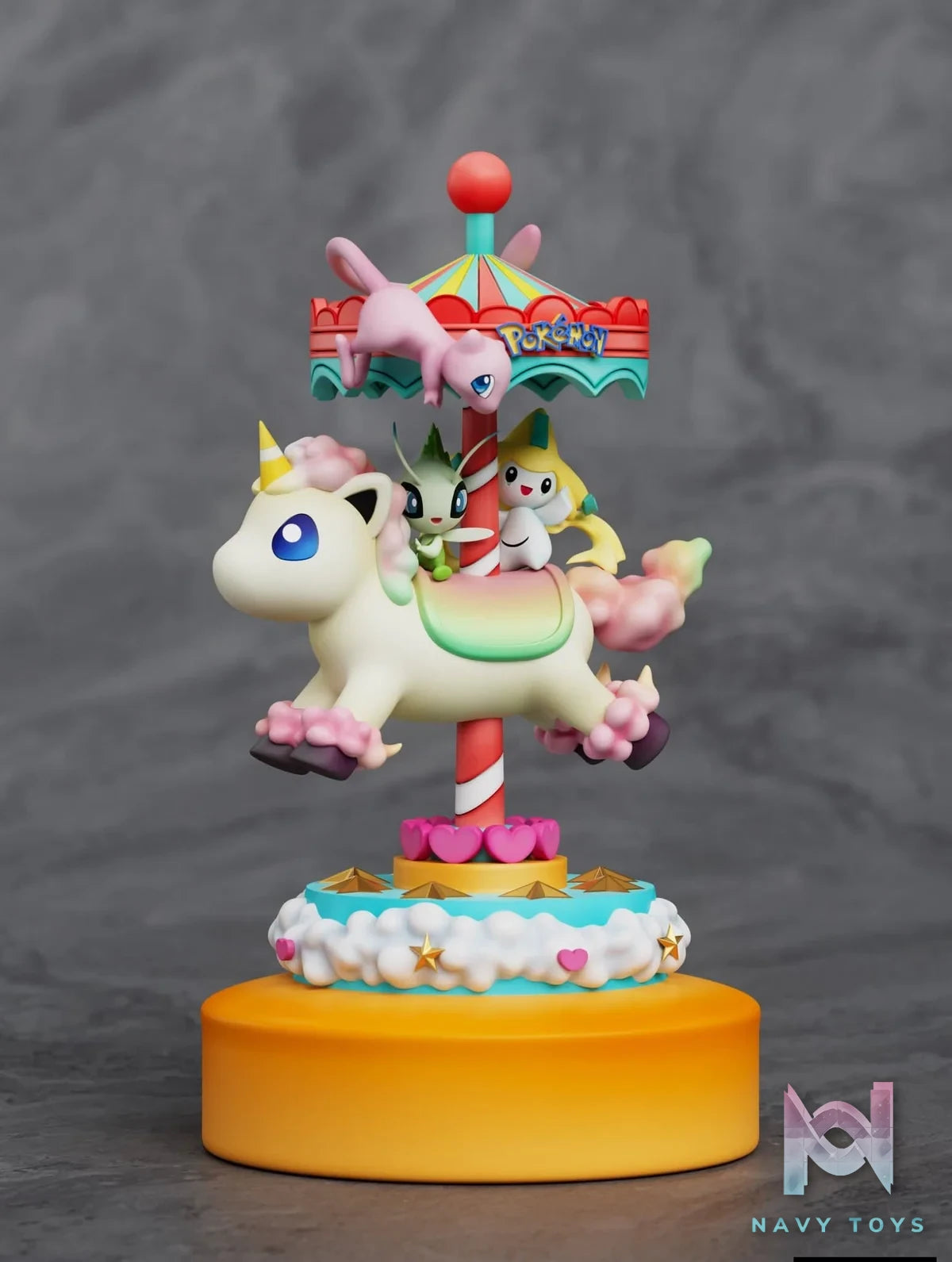 Mew,Celebi and Jirach resin statue sun studio anime figure