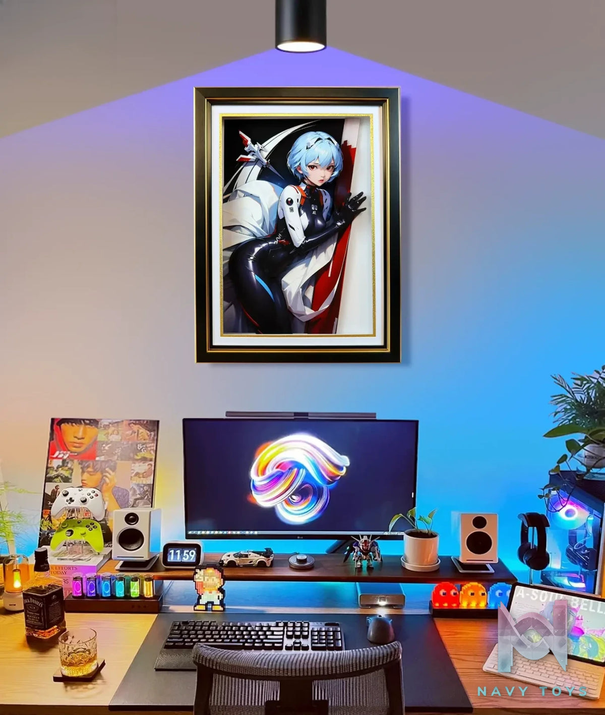 KALA HOME Studio – Ayanami Rei 3D Decorative Painting Neon Genesis Evangelion