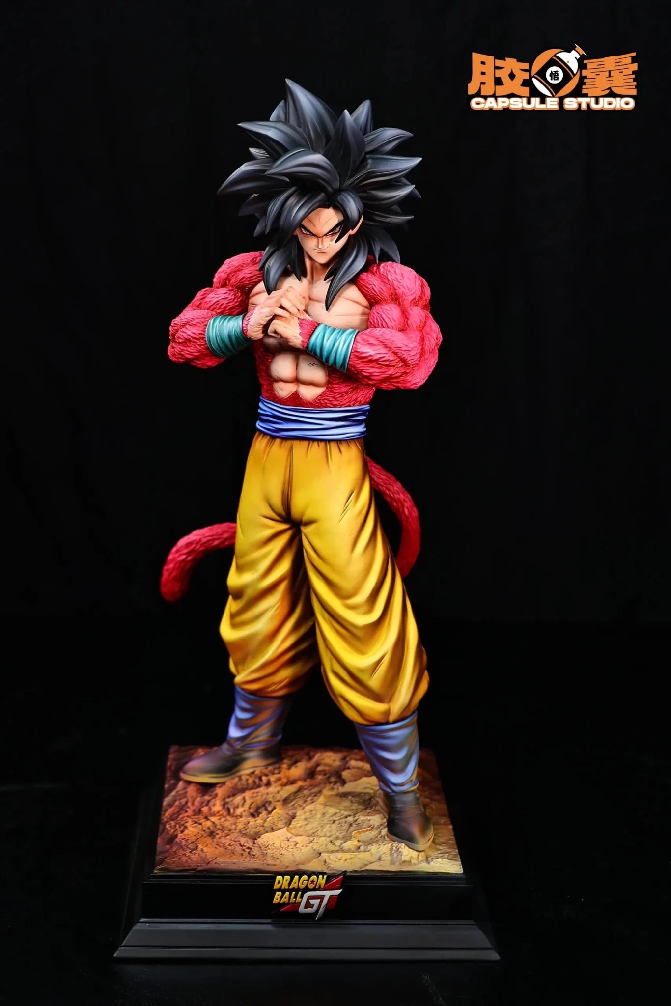 Capsule Studio - Dragon Ball Super Saiyan 4 Goku Clasps His Fists resin statue Navy Toys anime figure
