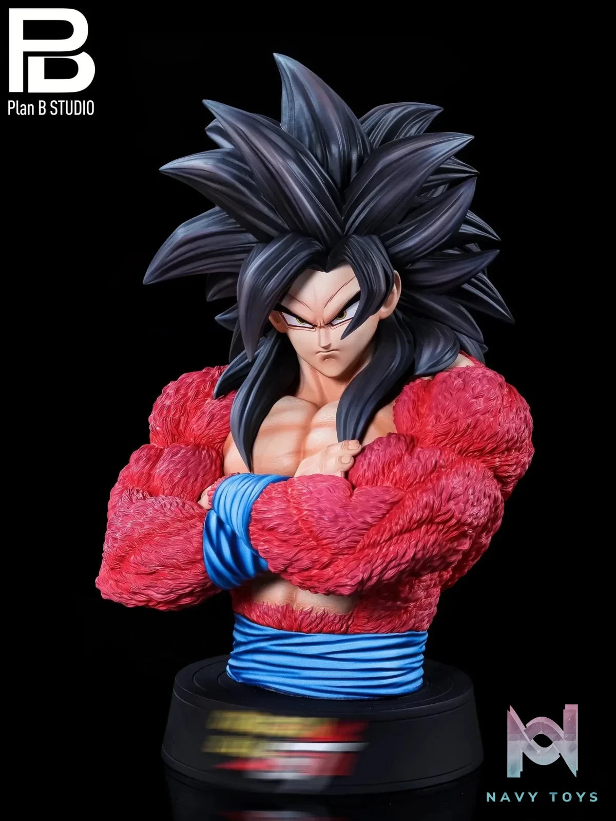 PlanB Studio - Dragon Ball Super Saiyan 4 Goku & Super Saiyan 4 Goku Bust resin statue Navy Toys anime figure