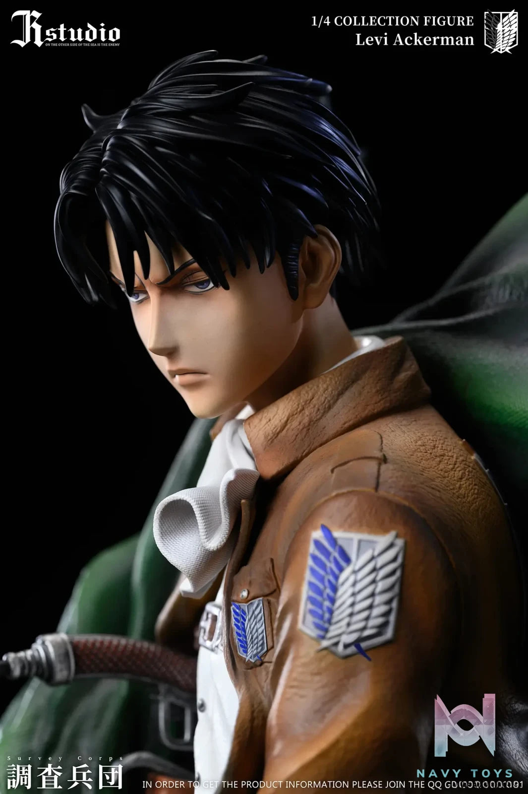 JR Studio - Attack on Titan Levi Ackerman & Erwin Smith resin statue Navy Toys anime figure