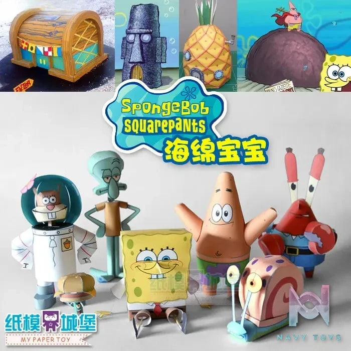 Qian Zhi Lu Studio – Bikini Bottom series 3D Paper Model DIY SpongeBob SquarePants