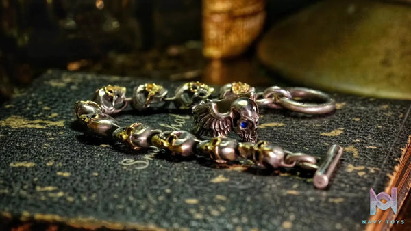 Raven Studio (silver jewelry) – Exclusive Design “Radiant Traveler” RS Skull Bracelet Original