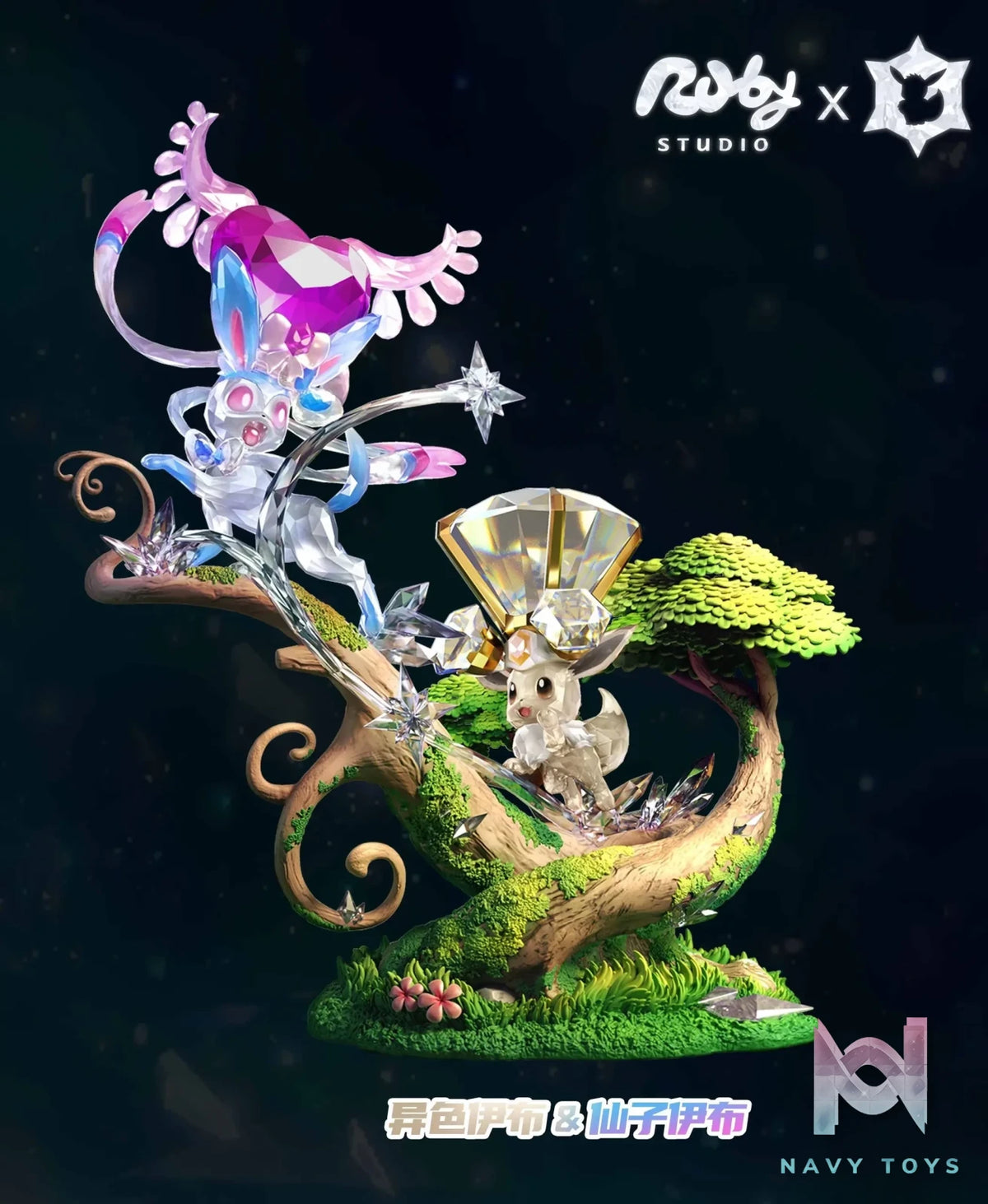 Ruby Studio – Pokémon Terastal Eevee Forest Eevee & Sylveon