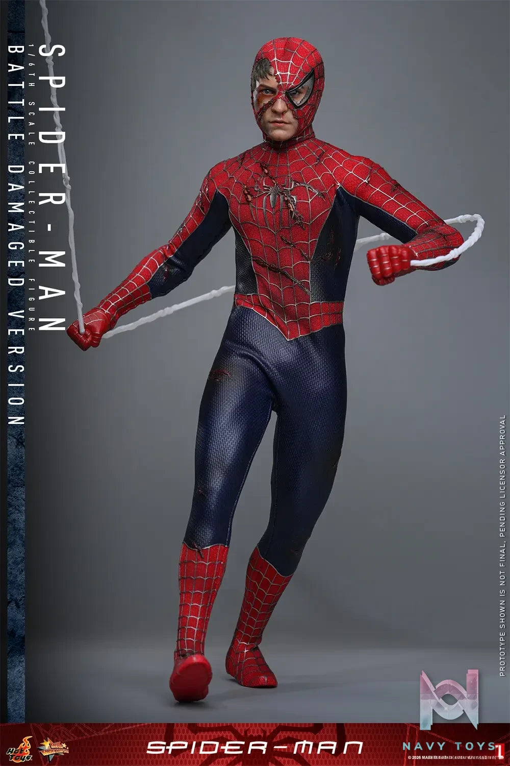 Hottoys – 1/6 Spider-Man Tobey Maguire Battle Damaged Version Action Figure MMS859 (Licensed)