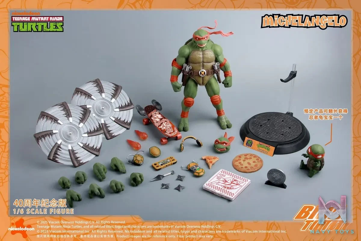BIGFTOYS – TNMT Michelangelo 40th Anniversary Edition 1/6 Action Figure BIGF-004 (Licensed)