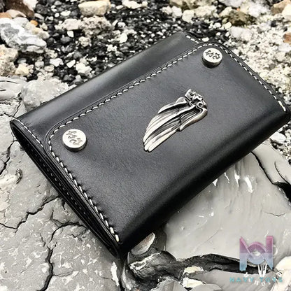 Raven Studio (silver jewelry) – Highway Angel Short Black Vegetable-Tanned Cowhide Wallet Original