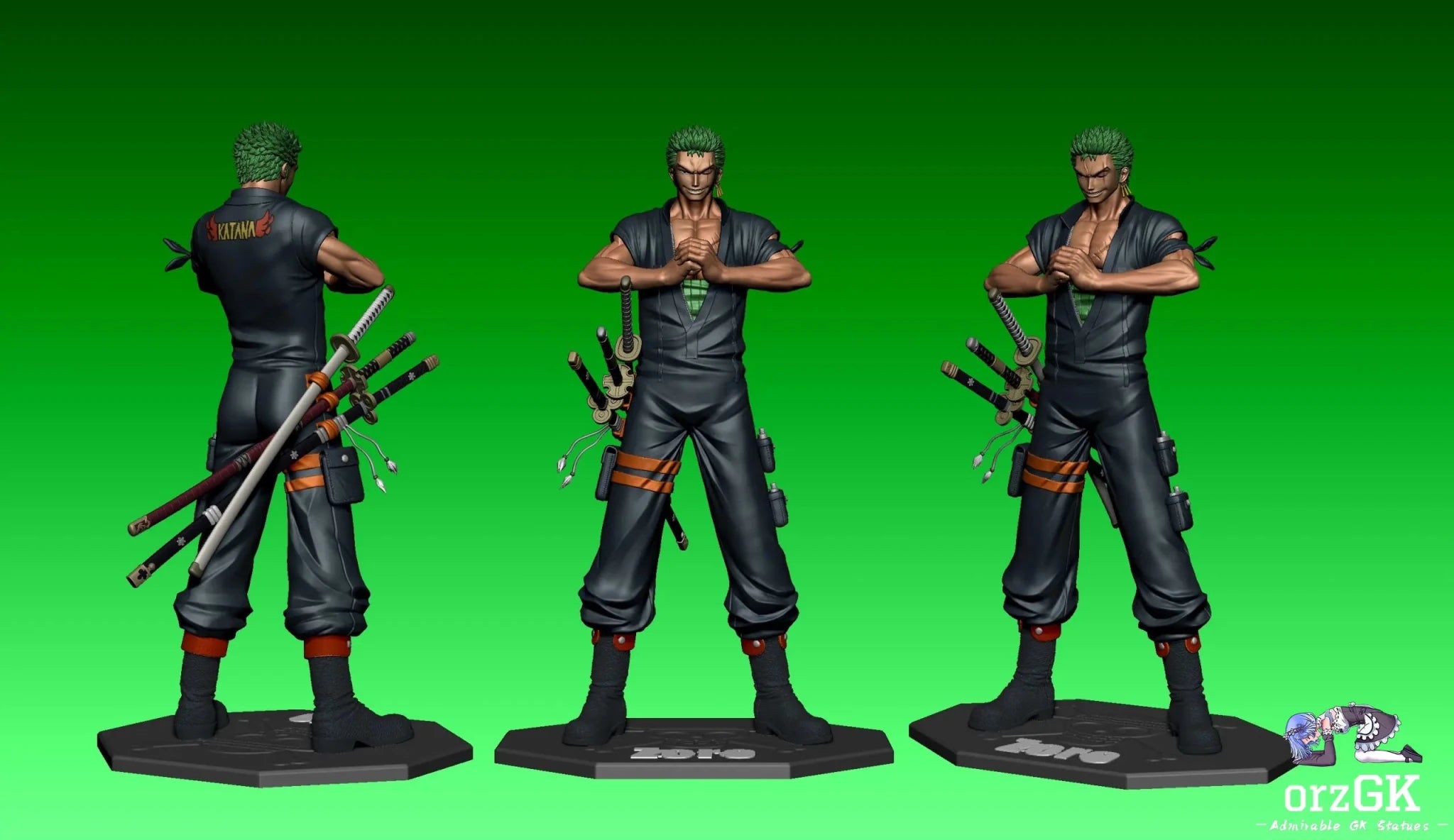 JW Studio - Straw Hat Pirates 3 Roronoa Zoro One Piece resin statue Navy Toys anime figure