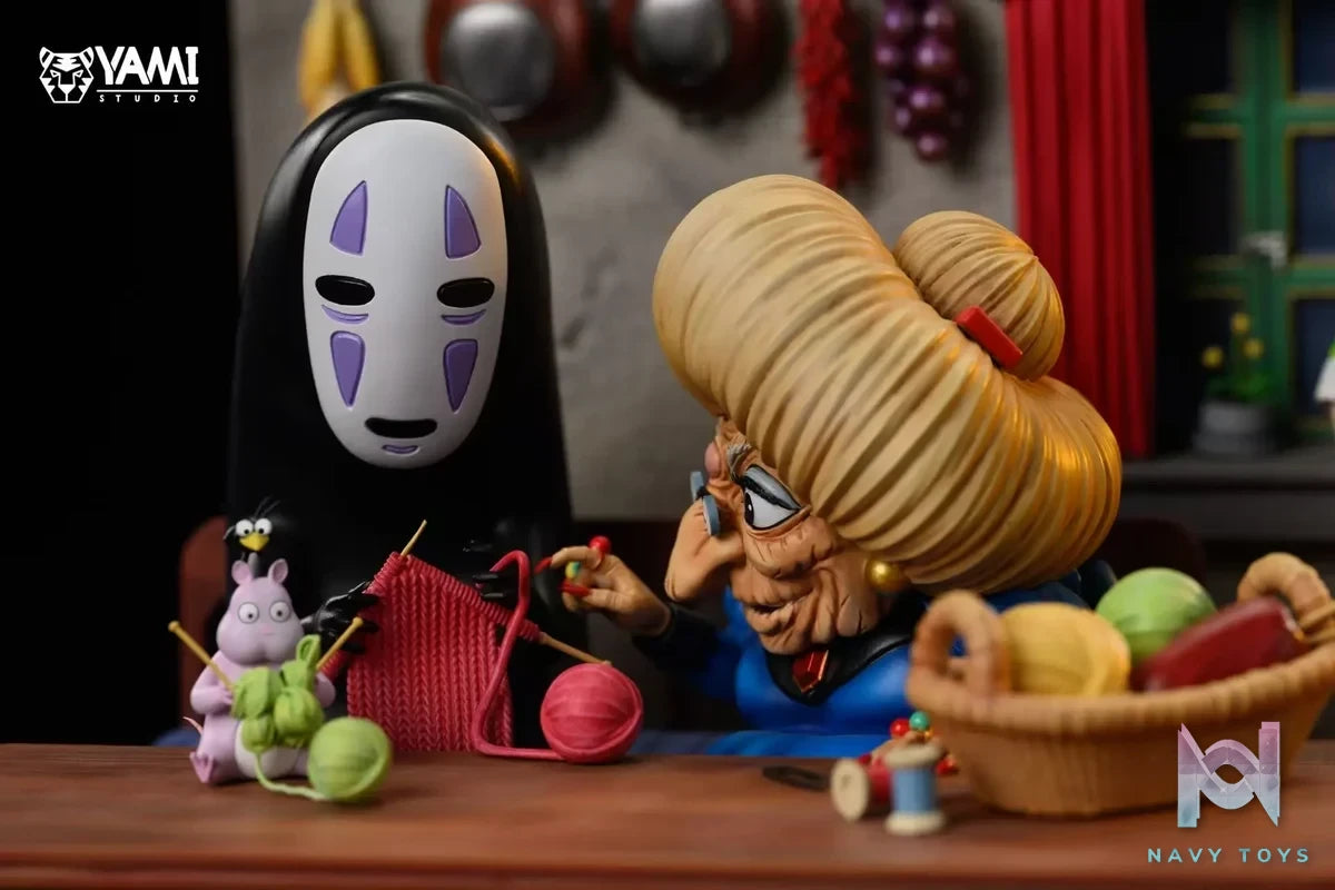 YAMI Studio - Spirited Away Protect Chihiro Zeniba & No Face man & Chihiro Ogino resin statue Navy Toys anime figure