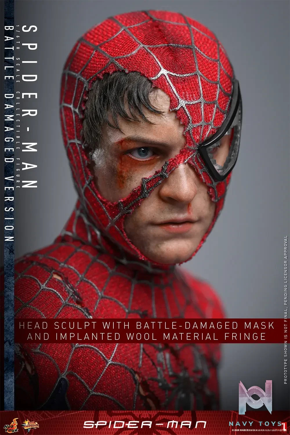 Hottoys – 1/6 Spider-Man Tobey Maguire Battle Damaged Version Action Figure MMS859 (Licensed)