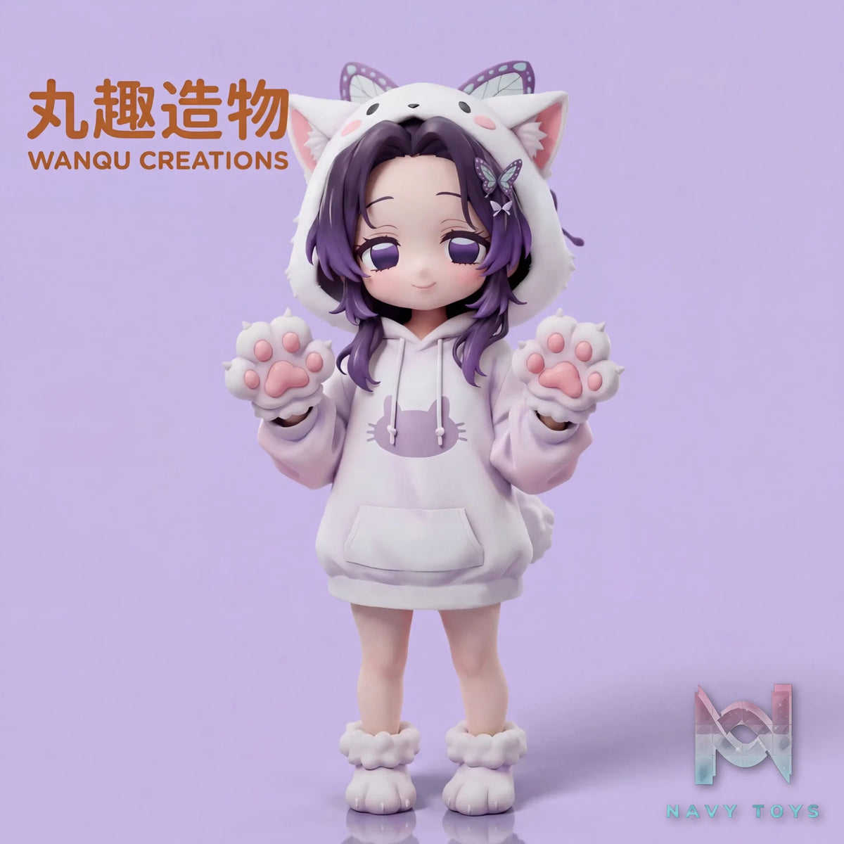 WANQU CREATIONS Studio – Chibi Figure Shinobu Kocho Cat Ears Demon Slayer