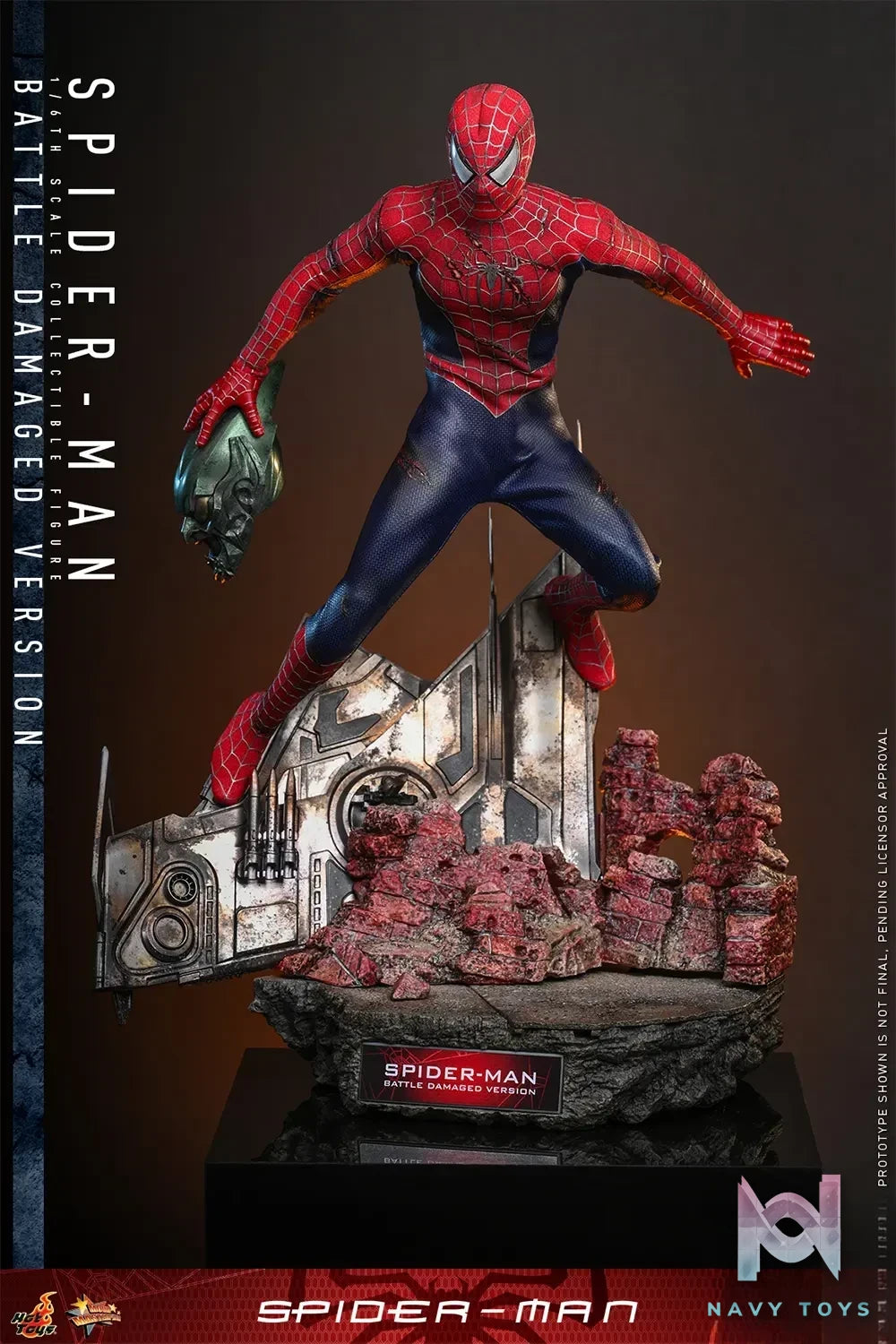 Hottoys – 1/6 Spider-Man Tobey Maguire Battle Damaged Version Action Figure MMS859 (Licensed)