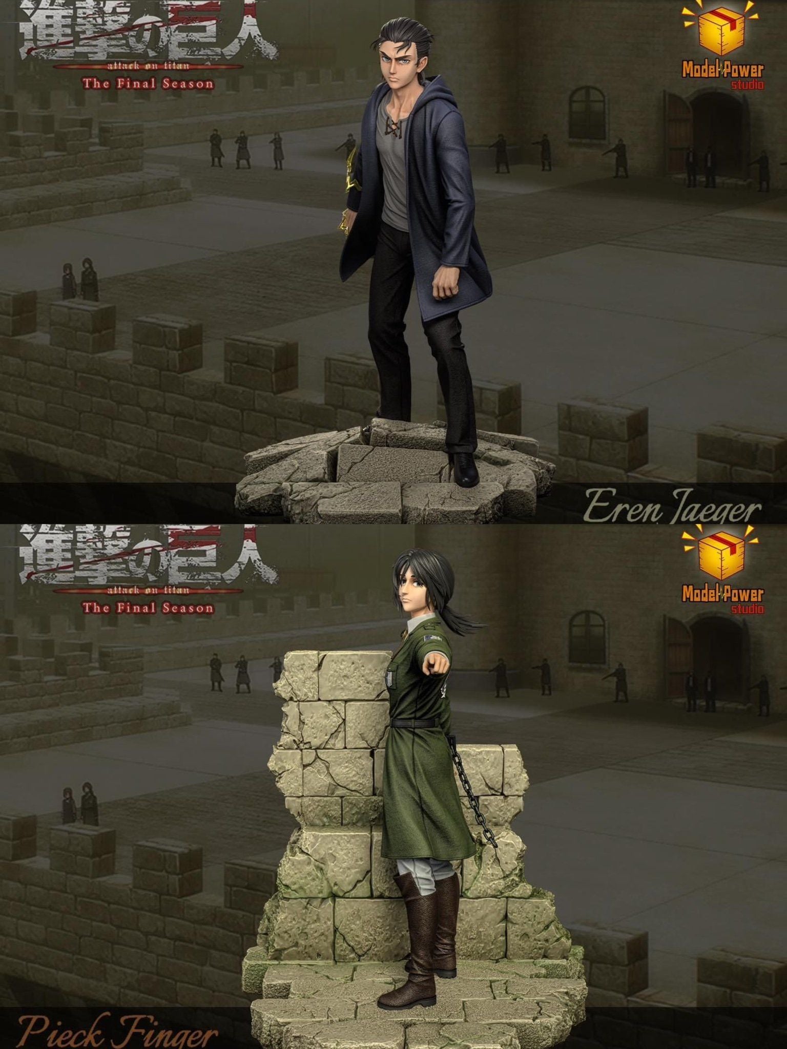 Eren Yeager & Pieck - Attack On Titan - Model Power Studio resin statue Model Power Studio anime figure