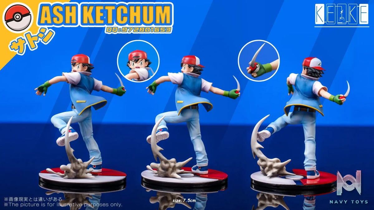 Keke Studio – Ash Ketchum & Charmander Evolution Set & Pikachu, Squirtle, Bulbasaur