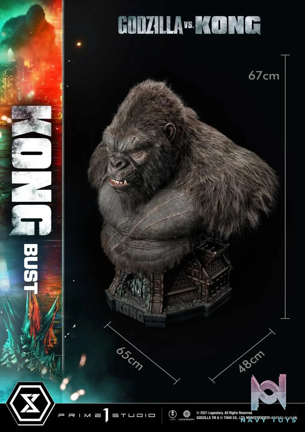 Prime 1 Studio – Life Size Bust Godzilla vs Kong Kong LSGVK-02 (Licensed)