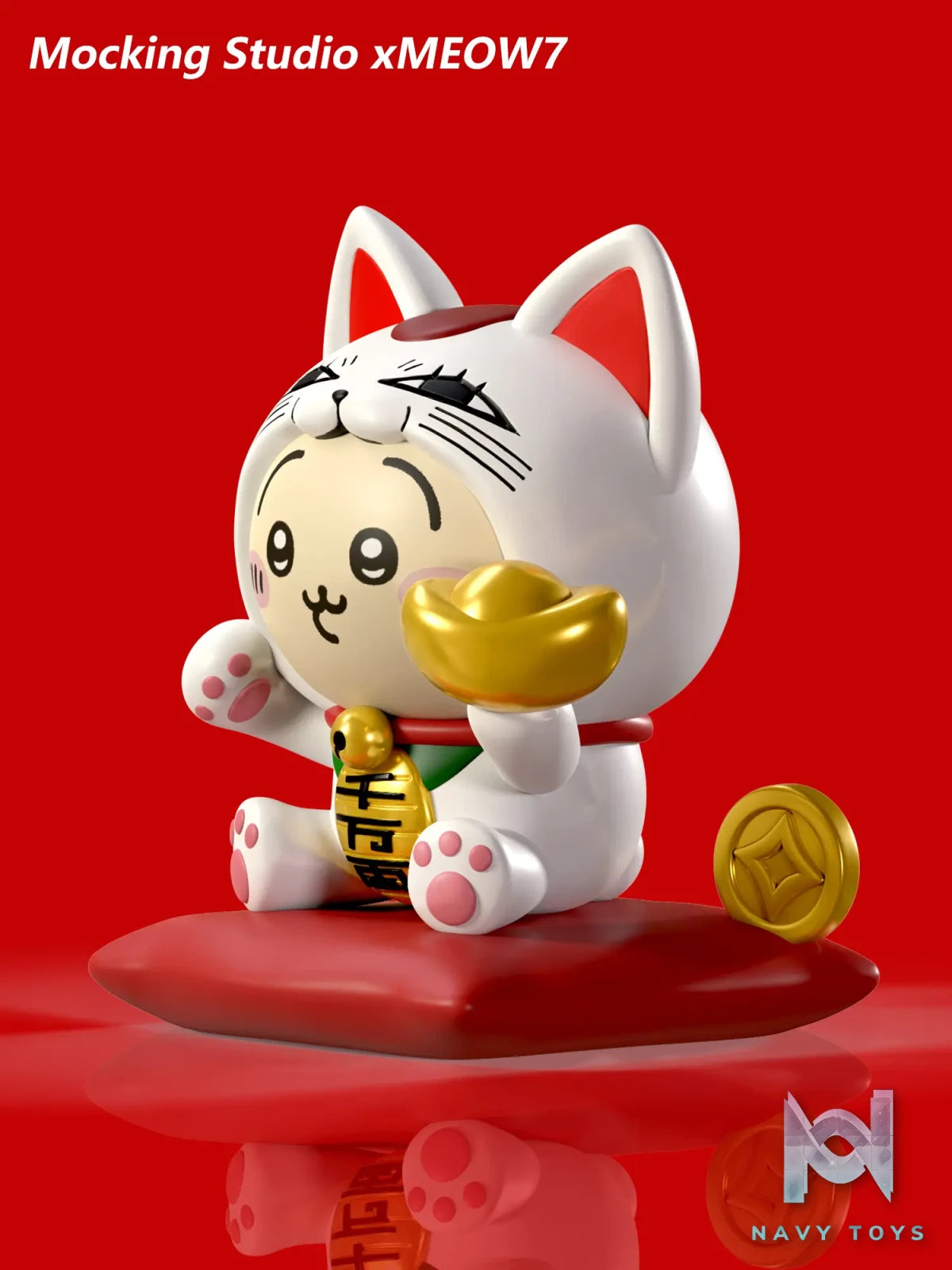 Zhu Yi Wan Jia Studio X Meow7 Studio – chiikawa Usagi cos Turbo Granny Lucky Cat Figurine