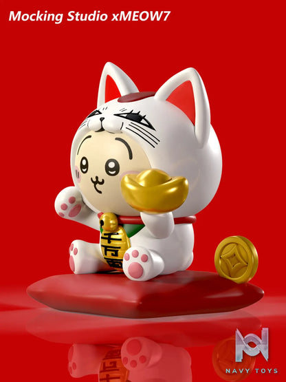 Zhu Yi Wan Jia Studio X Meow7 Studio – chiikawa Usagi cos Turbo Granny Lucky Cat Figurine