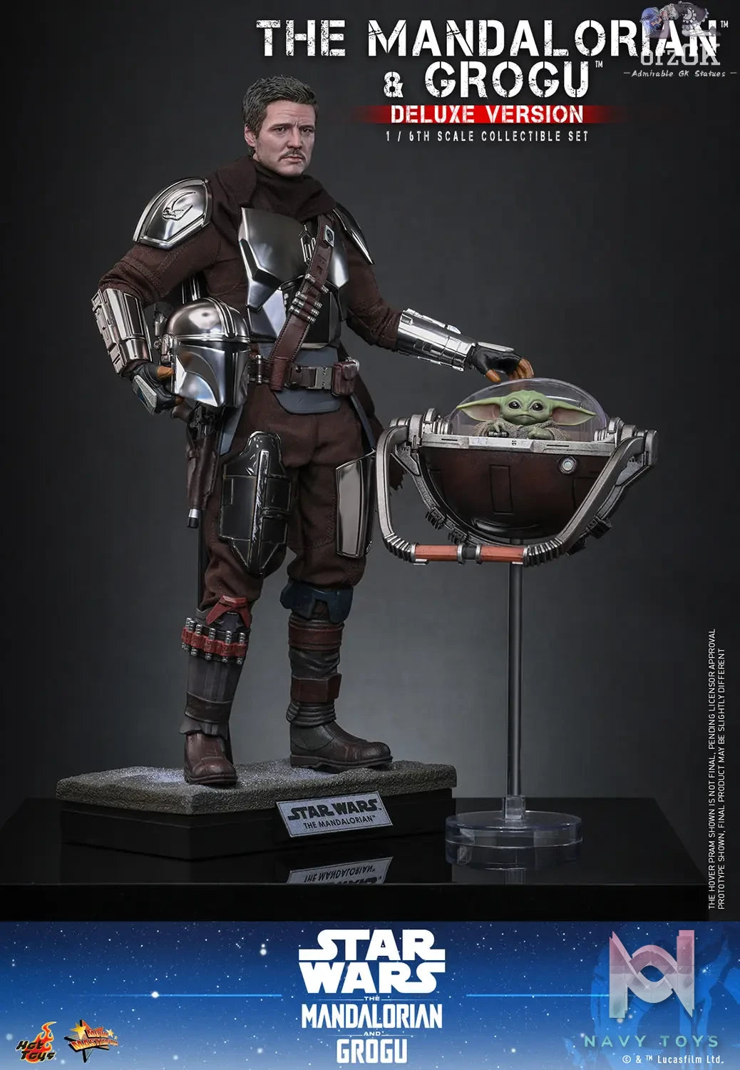 Hottoys – Star Wars: The Mandalorian X Grogu The Mandalorian and Grogu 1/6th scale Collectible Set MMS871 MMS872 (Licensed)