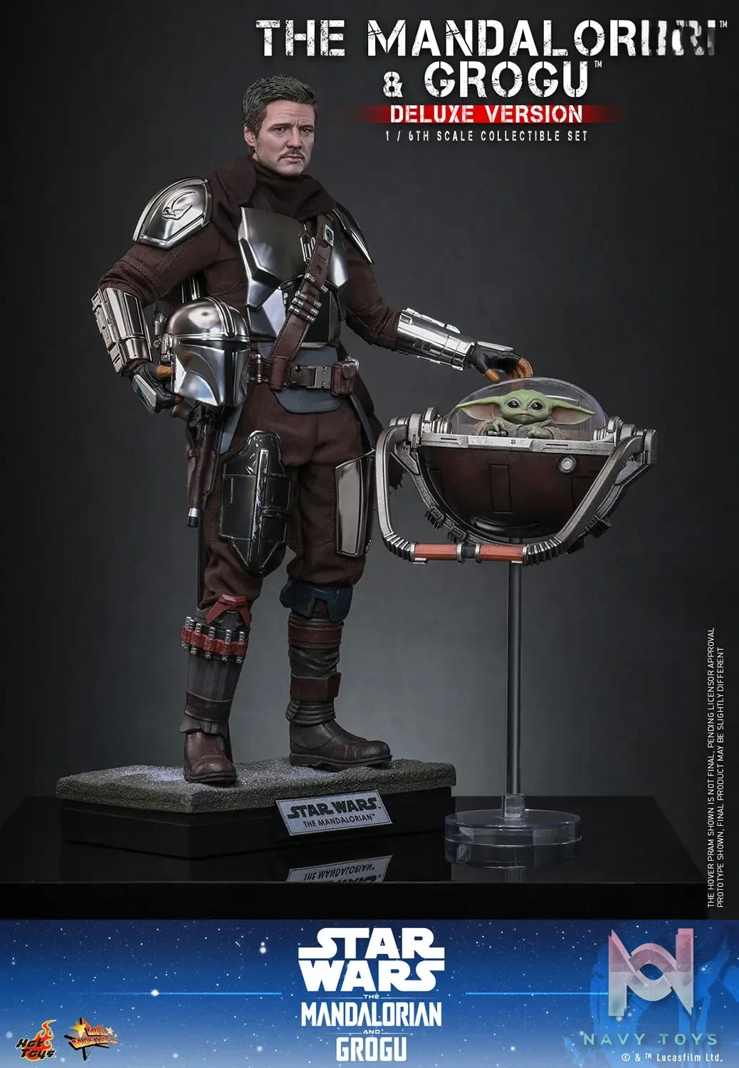 Hottoys – Star Wars: The Mandalorian X Grogu The Mandalorian and Grogu 1/6th scale Collectible Set MMS871 MMS872 (Licensed)