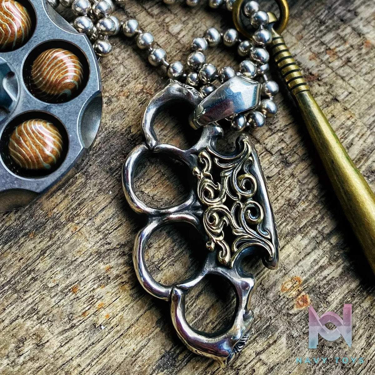 Raven Studio (silver jewelry) – Warrior EDC Knuckle Duster Pendant Original