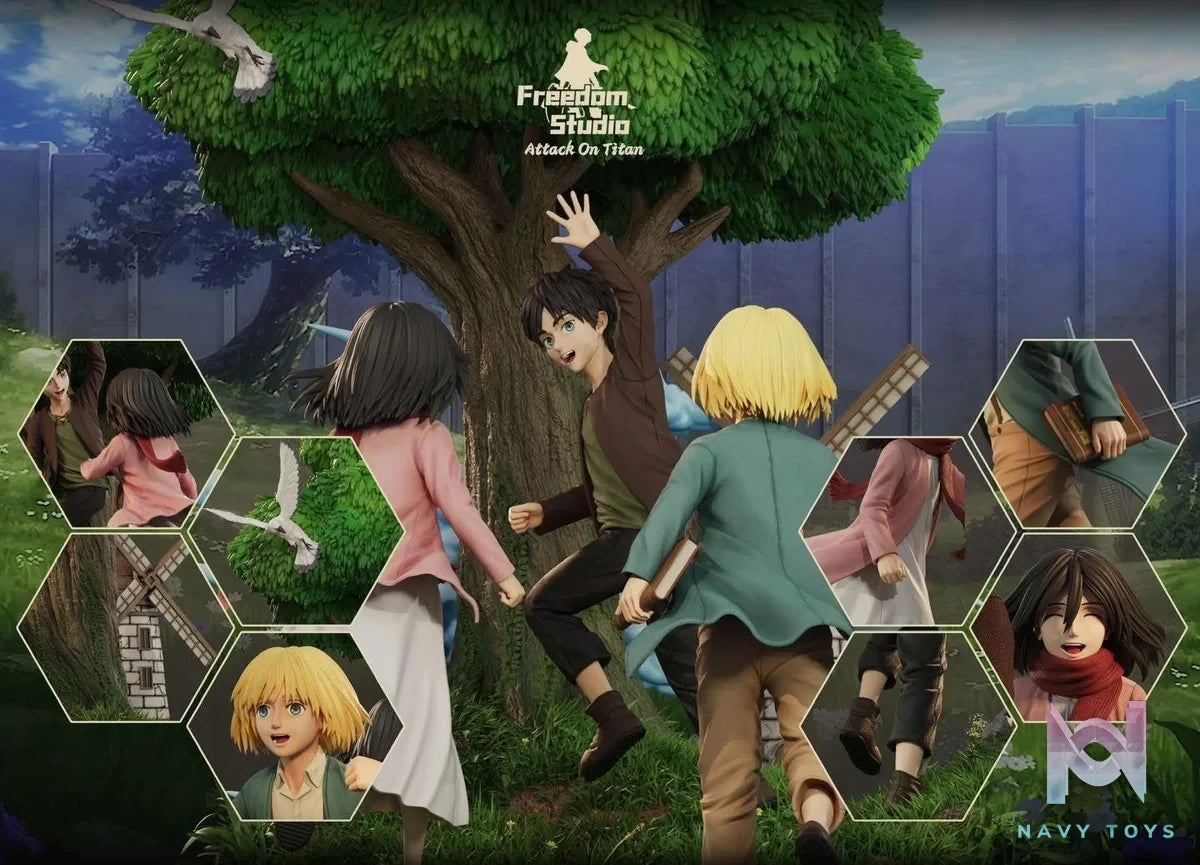 Eren & Mikasa & Armin - Attack On Titan - Freedom Studio resin statue freedom studio anime figure
