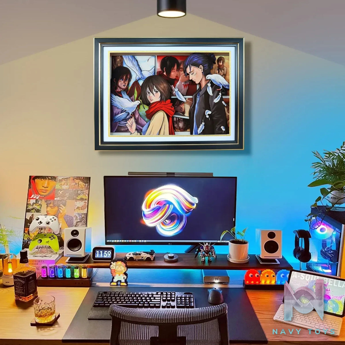 KALA HOME Studio – Eren X Mikasa 3D Decorative Painting Attack on Titan