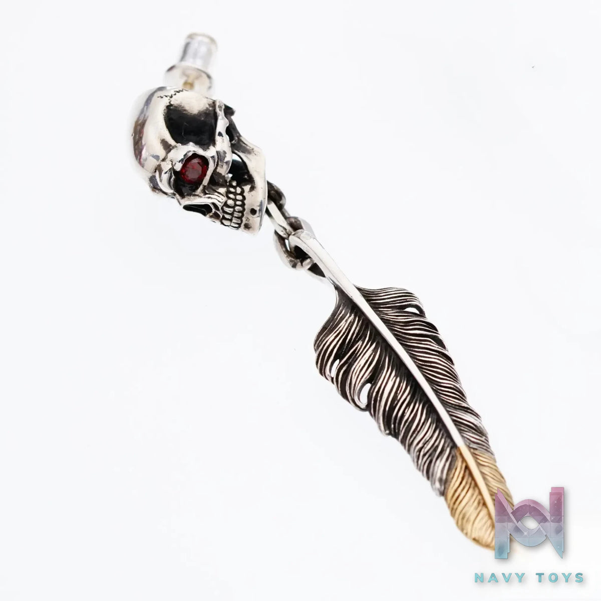 Raven Studio (silver jewelry) – Original RS Skull Feather Earrings Original