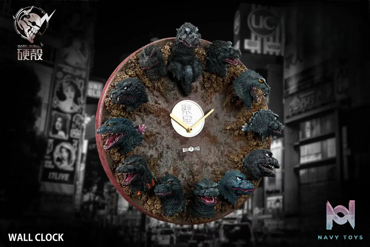 Hard Shell Studio – Godzilla 12-Head Relief Wall Clock Godzilla