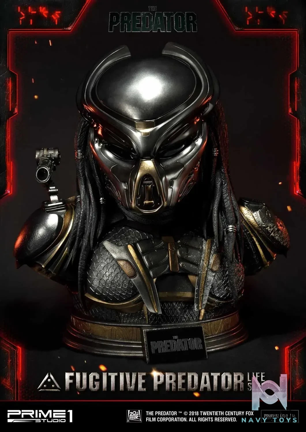Prime 1 Studio – Life Size Bust The Predator (Film) Fugitive Predator LSTPR-01 LSTPR-01DX (Licensed)