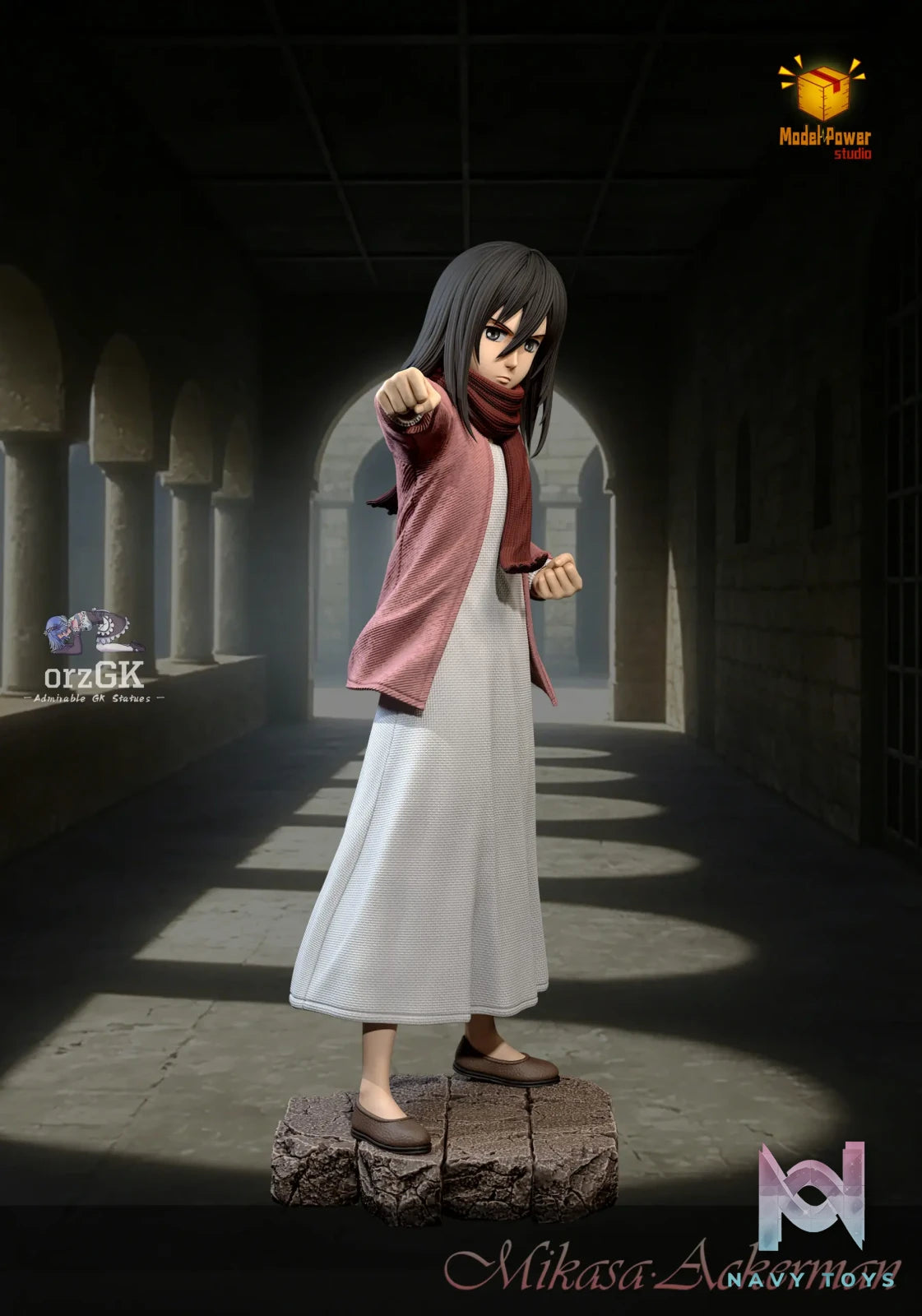 Model Power Studio – Mikasa Ackerman Punch Pose Attack On Titan