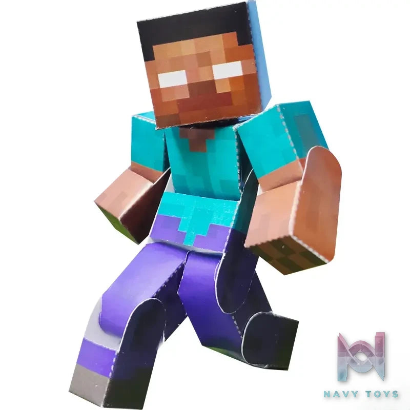Qian Zhi Lu Studio – Steve Creeper Solid 303 Articulated 3D Paper Model DIY Minecraft