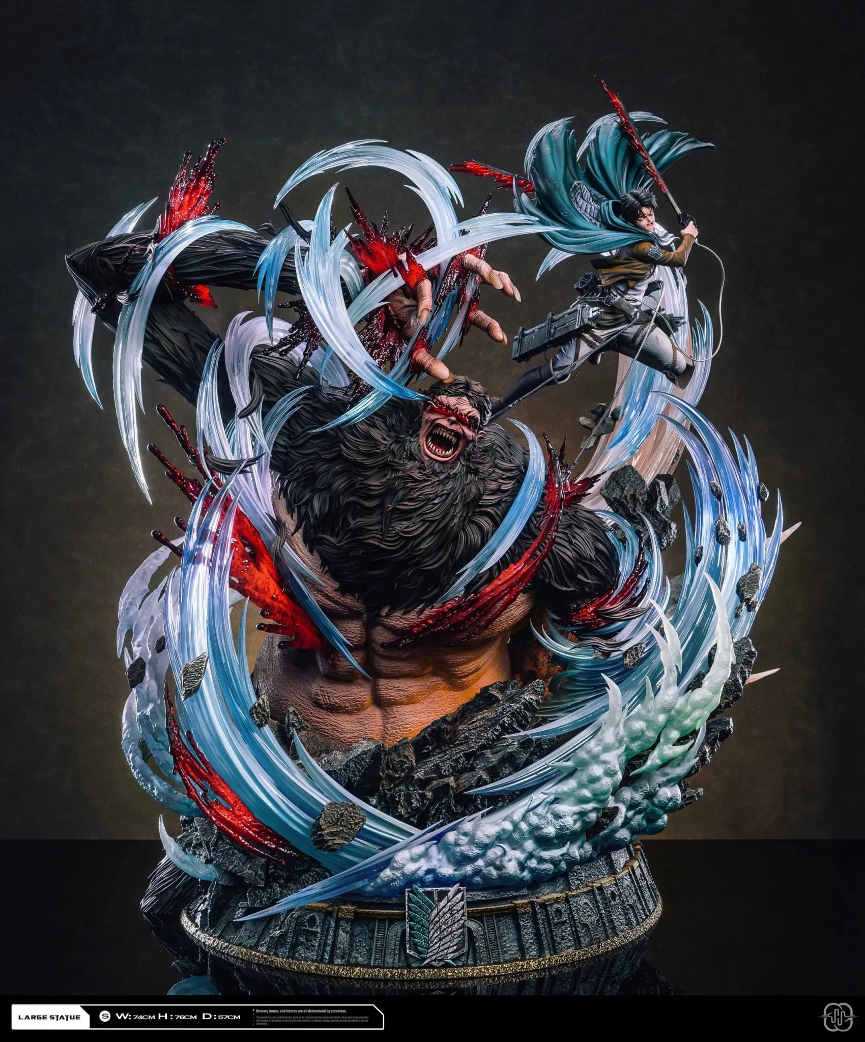 Hertz Studio - Attack on Titan 2.0 Ackerman Levi vs Zeke resin statue Navy Toys anime figure