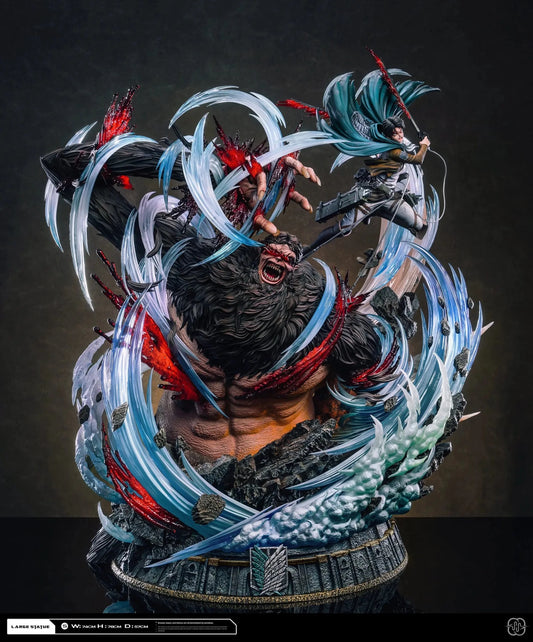 Hertz Studio - Attack on Titan 2.0 Ackerman Levi vs Zeke resin statue Navy Toys anime figure