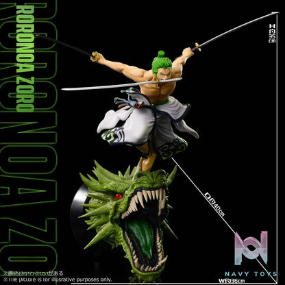 Espada Art Studio – One Piece Roronoa Zoro Wano Arc Three-Sword Style 1/8 Scale Wall Statue (Licensed)