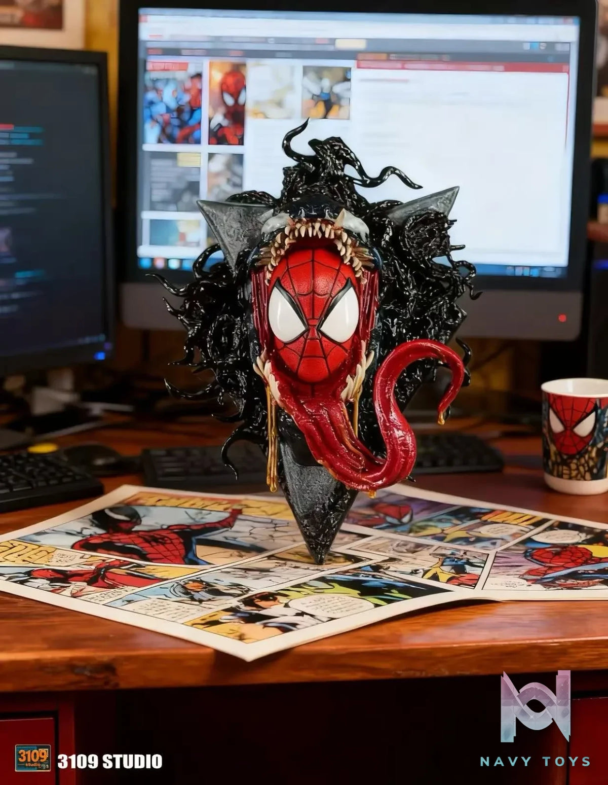 3109 Studio – Spider-Man Venom Wall-Mounted Dual Scale Spider-Man
