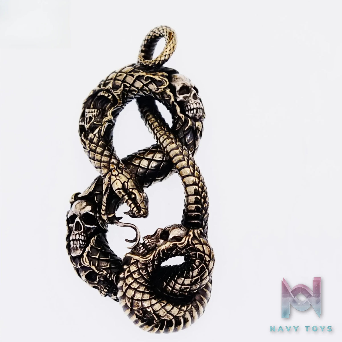 Raven Studio (silver jewelry) – Original Exclusive “Devouring Soul” Skull Snake Pendant Original