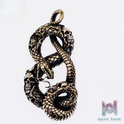 Raven Studio (silver jewelry) – Original Exclusive “Devouring Soul” Skull Snake Pendant Original