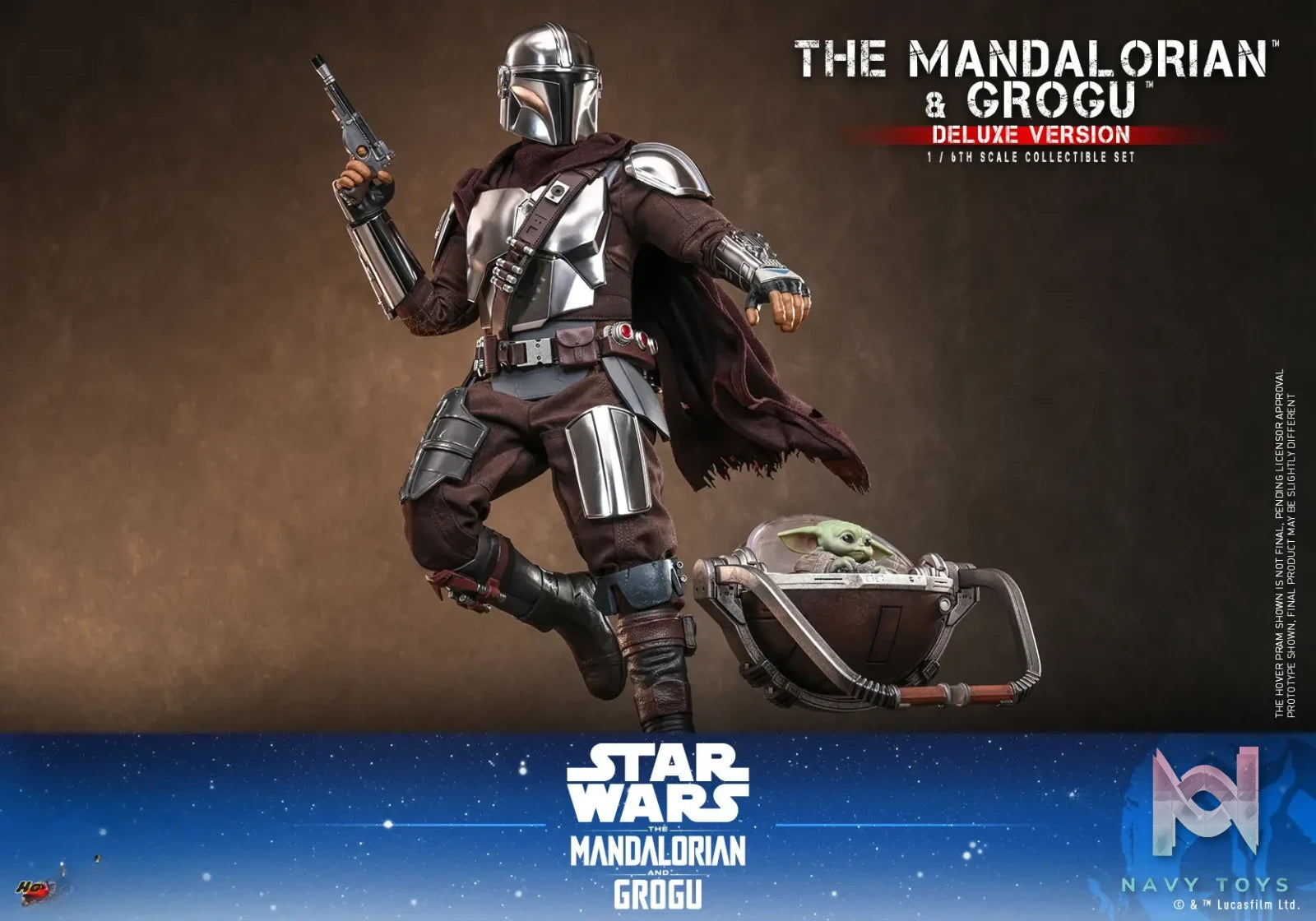 Hottoys – Star Wars: The Mandalorian X Grogu The Mandalorian and Grogu 1/6th scale Collectible Set MMS871 MMS872 (Licensed)