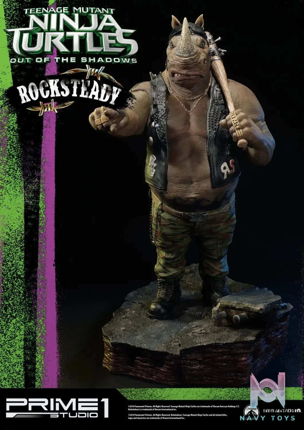 Prime 1 Studio – Premium Masterline Teenage Mutant Ninja Turtles: Out of the Shadows (Film) Rocksteady PMTMNT-02 (Licensed)