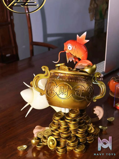 Fortune Cat and Koi Fish - Pokemon - Yuan Bao Studio resin statue Yuan Bao Studio anime figure