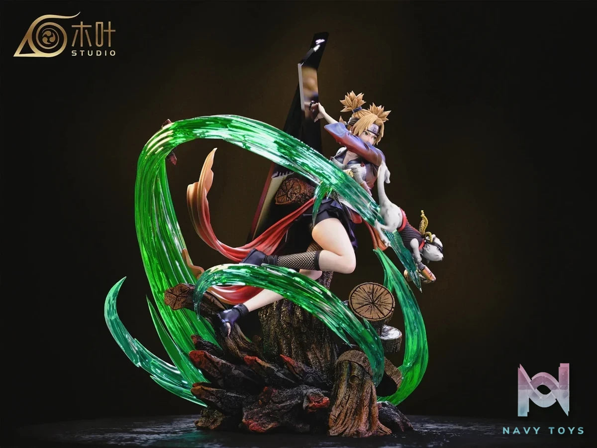 Konoha Studio - Naruto Beautiful Girl Light Sculpture Series 001 Temari - Temari+kamaitachi resin statue Navy Toys anime figure