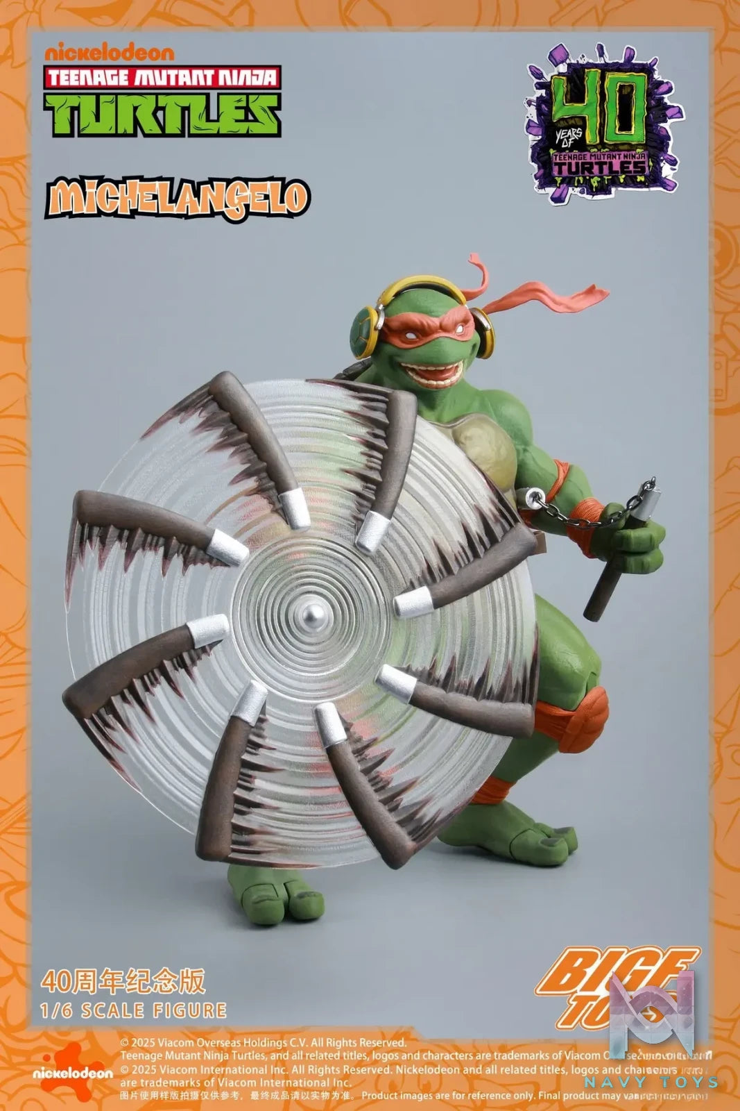BIGFTOYS – TNMT Michelangelo 40th Anniversary Edition 1/6 Action Figure BIGF-004 (Licensed)